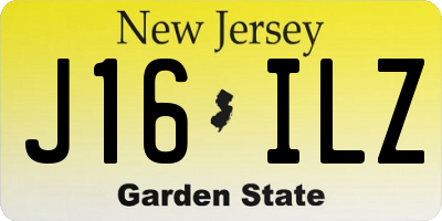NJ license plate J16ILZ