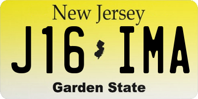 NJ license plate J16IMA