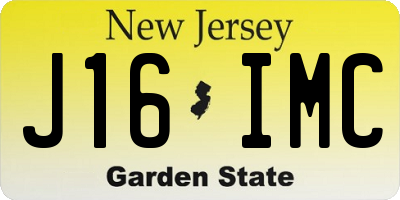 NJ license plate J16IMC