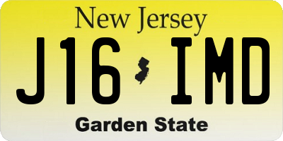 NJ license plate J16IMD