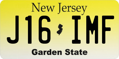 NJ license plate J16IMF