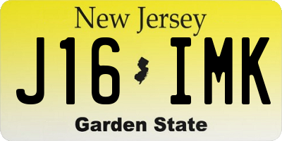 NJ license plate J16IMK
