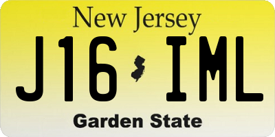 NJ license plate J16IML