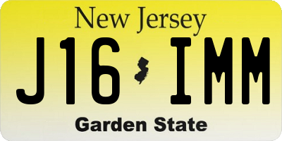 NJ license plate J16IMM