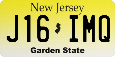 NJ license plate J16IMQ