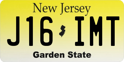 NJ license plate J16IMT