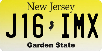 NJ license plate J16IMX