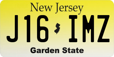 NJ license plate J16IMZ