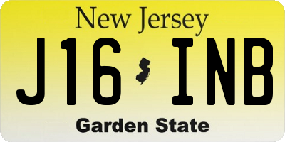 NJ license plate J16INB