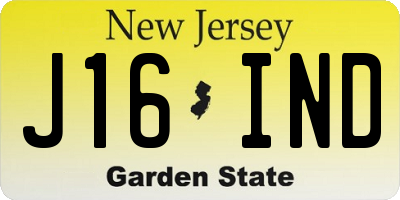 NJ license plate J16IND