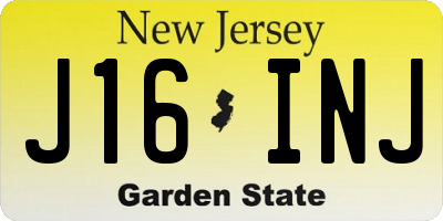 NJ license plate J16INJ