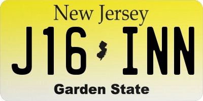 NJ license plate J16INN