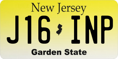 NJ license plate J16INP