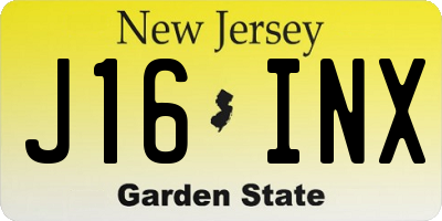 NJ license plate J16INX