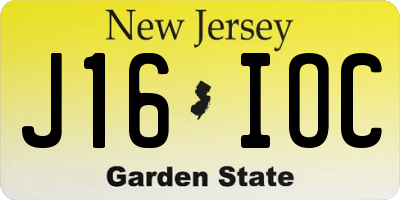 NJ license plate J16IOC
