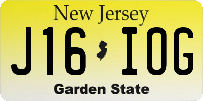 NJ license plate J16IOG