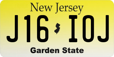 NJ license plate J16IOJ