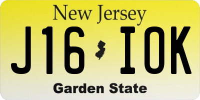NJ license plate J16IOK