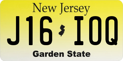 NJ license plate J16IOQ