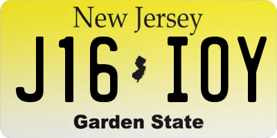 NJ license plate J16IOY