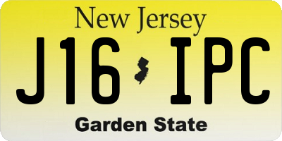 NJ license plate J16IPC