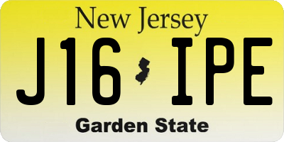NJ license plate J16IPE