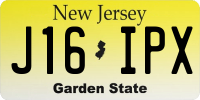 NJ license plate J16IPX