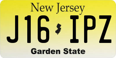 NJ license plate J16IPZ