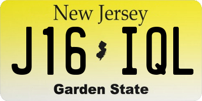 NJ license plate J16IQL