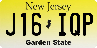 NJ license plate J16IQP