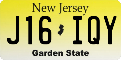 NJ license plate J16IQY