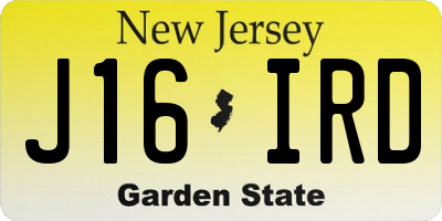 NJ license plate J16IRD