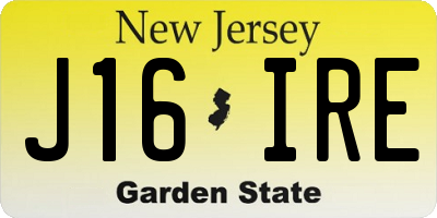 NJ license plate J16IRE