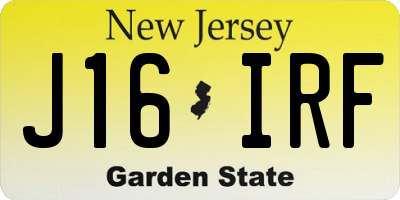 NJ license plate J16IRF