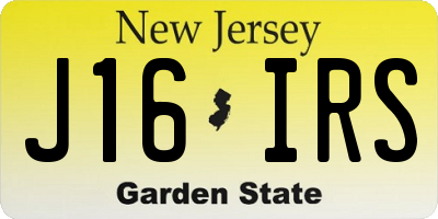 NJ license plate J16IRS
