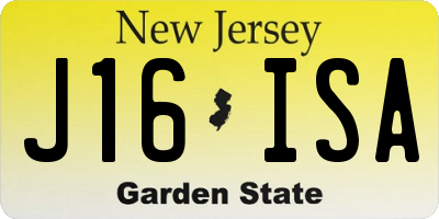 NJ license plate J16ISA