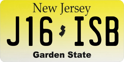 NJ license plate J16ISB