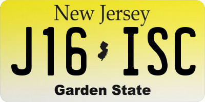 NJ license plate J16ISC