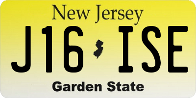NJ license plate J16ISE
