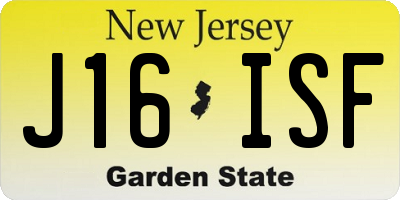 NJ license plate J16ISF
