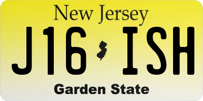 NJ license plate J16ISH