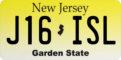 NJ license plate J16ISL