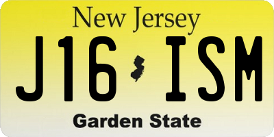 NJ license plate J16ISM