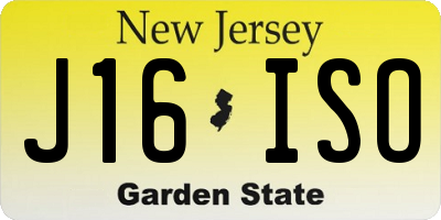 NJ license plate J16ISO