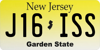 NJ license plate J16ISS