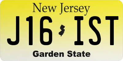 NJ license plate J16IST
