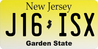 NJ license plate J16ISX