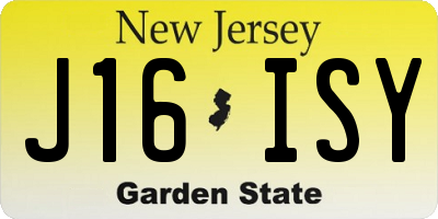 NJ license plate J16ISY