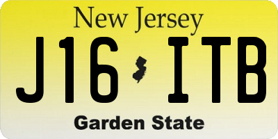 NJ license plate J16ITB