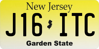 NJ license plate J16ITC